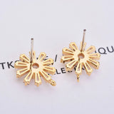 18K Zircon Daisy Flower Ring Stud Earrings DIY Jewelry Findings