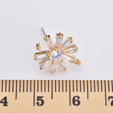 18K Zircon Daisy Flower Ring Stud Earrings DIY Jewelry Findings