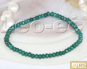 Emerald Green Faceted Rondelle Gems Bracelet