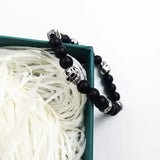 Skulls Stretch Bracelet 925 Sterling Silver Unisex Casual Gift