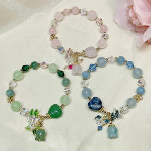 Stretch Crystal Lily Beads Bracelet Lucky Bracelets