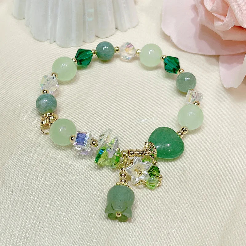 Stretch Crystal Lily Beads Bracelet Lucky Bracelets