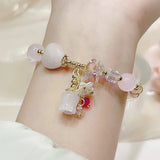 Stretch Crystal Lily Beads Bracelet Lucky Bracelets