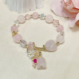 Stretch Crystal Lily Beads Bracelet Lucky Bracelets