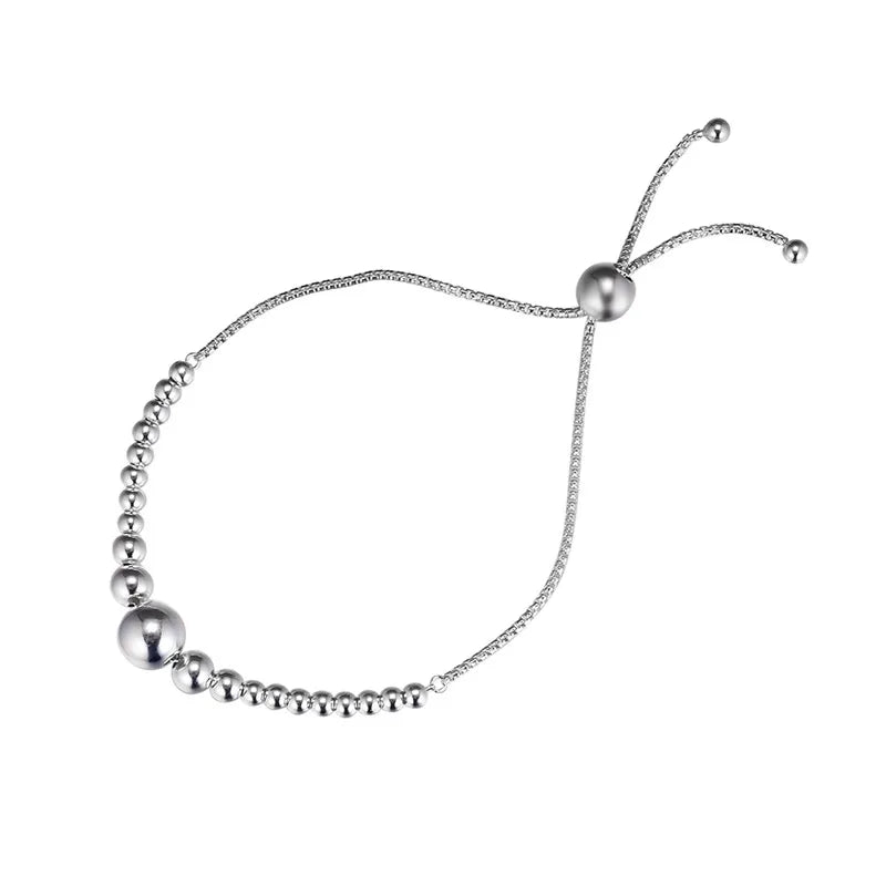 925 Silver Beads Sliding Bracelet for DIY Woman Jewelry Making