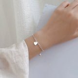 Heart Charm Beaded Bracelet with Toggle Clasp Closure
