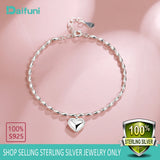 Heart Charm Beaded Bracelet with Toggle Clasp Closure