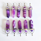 Stripe Agate Prism Pendants for DIY Jewelry