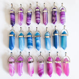 Stripe Agate Prism Pendants for DIY Jewelry