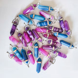 Stripe Agate Prism Pendants for DIY Jewelry