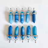 Stripe Agate Prism Pendants for DIY Jewelry