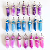 Stripe Agate Prism Pendants for DIY Jewelry