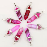 Stripe Agate Prism Pendants for DIY Jewelry