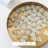 Striped Peach Heart Glass Beads DIY Necklace Earrings Material