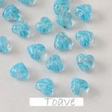 Striped Peach Heart Glass Beads DIY Necklace Earrings Material