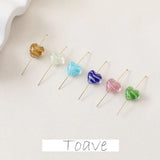 Striped Peach Heart Glass Beads DIY Necklace Earrings Material