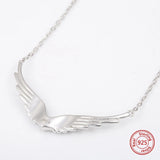 925 Silver Angel Feather Chain Necklace Wedding Gift