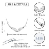 925 Silver Angel Feather Chain Necklace Wedding Gift