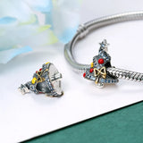 925 Sterling Silver Christmas Tree Charm Bead for Bracelet