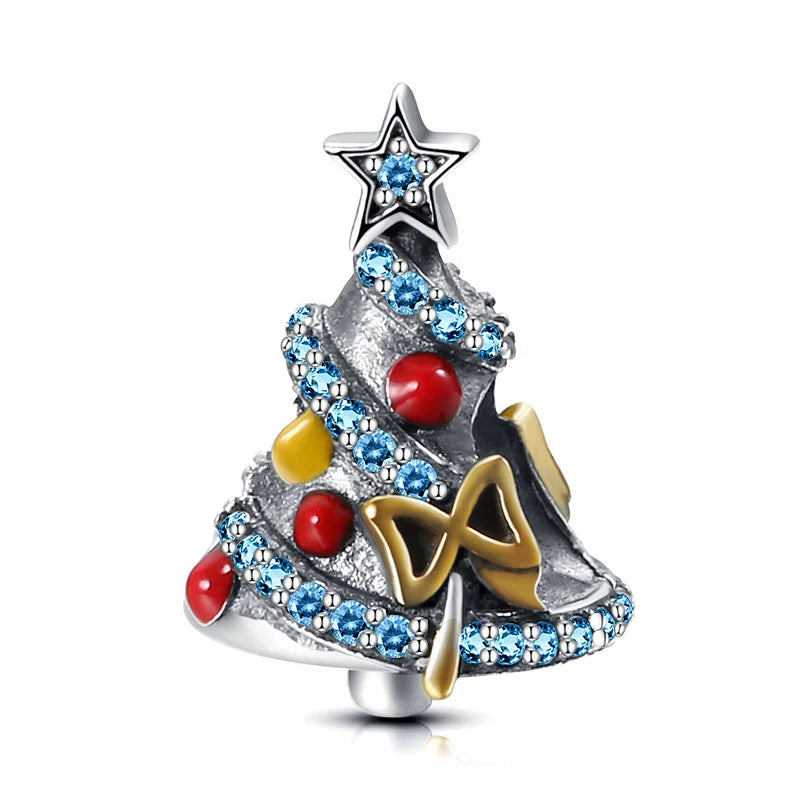 925 Sterling Silver Christmas Tree Charm Bead for Bracelet