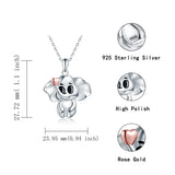 925 Silver Elephant Pendant Animal Necklace Jewelry Gift