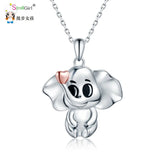 925 Silver Elephant Pendant Animal Necklace Jewelry Gift