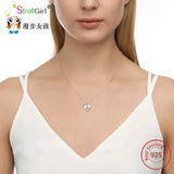Sterling Silver Dog Paw Heart Necklace for Dog Lover