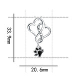 Strollgirl 925 Silver Dog Footprint Necklace Enamel Pendant Women Jewelry