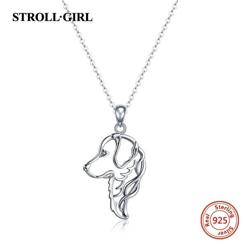 Strollgirl 925 Silver Golden Retriever Necklace Gift