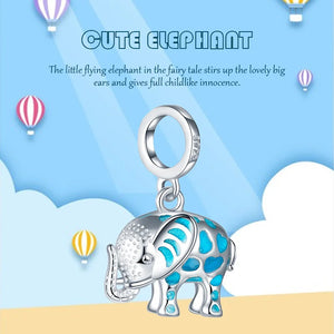925 Sterling Silver Elephant Charms Animal Pendant Beads DIY Bracelet