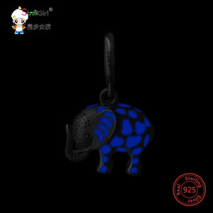 925 Sterling Silver Elephant Charms Animal Pendant Beads DIY Bracelet