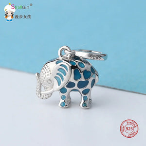 925 Silver Elephant Charms Pendant DIY Bracelet Jewelry Gift