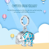 925 Sterling Silver Elephant Charms Animal Pendant Beads DIY Bracelet