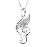 Strollgirl 925 Silver Music Pendant Necklace Valentine Gift