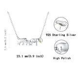 Strollgirl 925 Silver Elephants Necklace for Women Mother's Gift