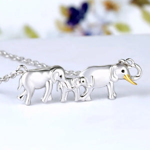 Strollgirl 925 Silver Elephants Necklace for Women Mother's Gift