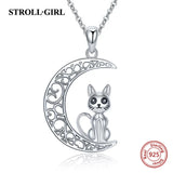 Strollgirl 925 Sterling Silver Dolphin Heart Necklace Women Jewelry