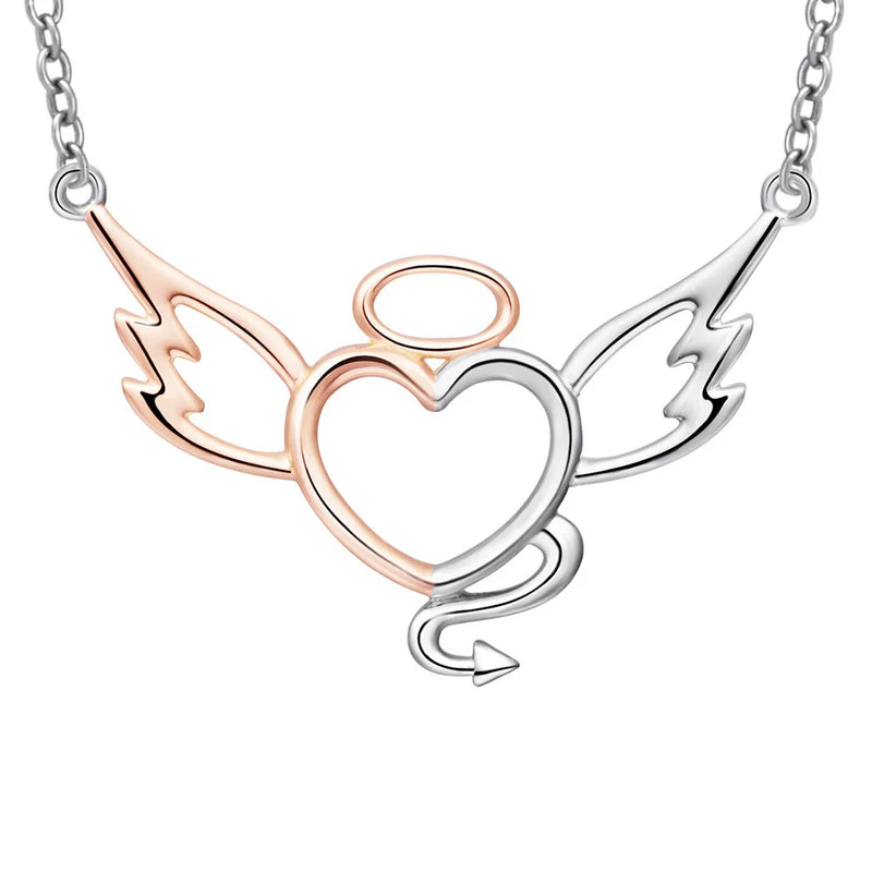 925 Silver Angel Wing Pendant Necklace Mother's Gift
