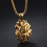 316L Stainless Steel Anatomical Heart Pendant Necklace Gift