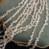 4mm Natural Freshwater Pearl Two-sided Light Baroque Shaped Beads Necklace