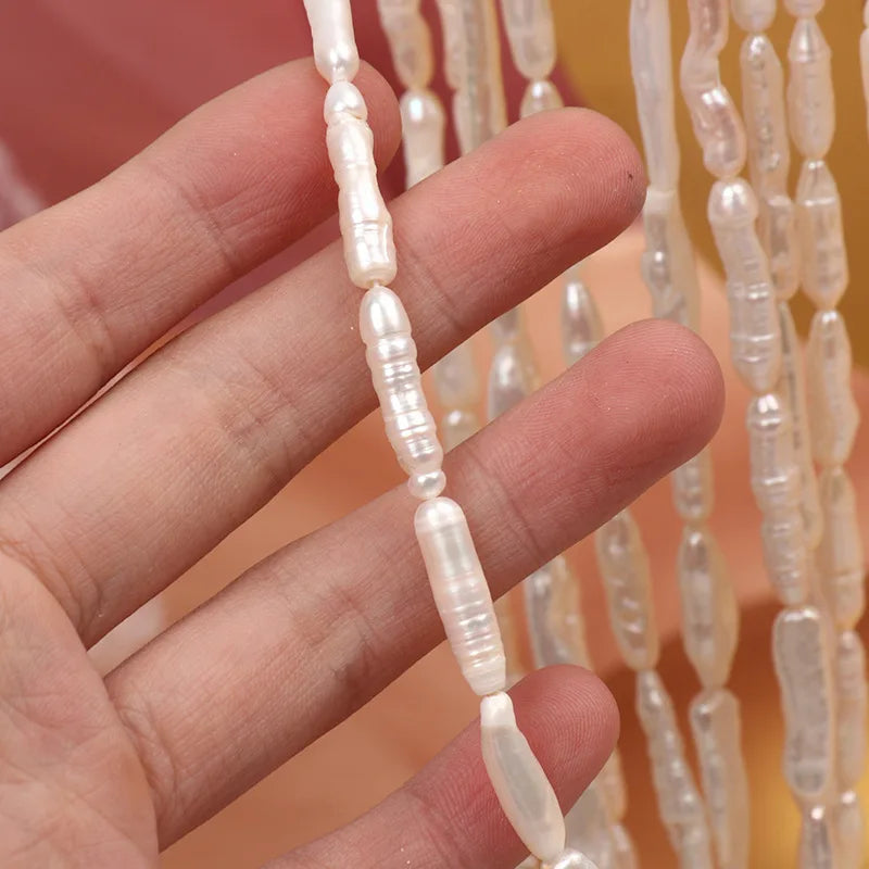 Baroque Thread Toothpick Pearls Freshwater Loose Beads Necklace Bracelet