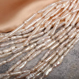 Baroque Thread Toothpick Pearls Freshwater Loose Beads Necklace Bracelet