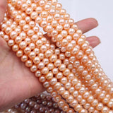 8mm Natural Freshwater Pearl Beads Necklace Semi-Finished
