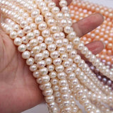 8mm Natural Freshwater Pearl Beads Necklace Semi-Finished