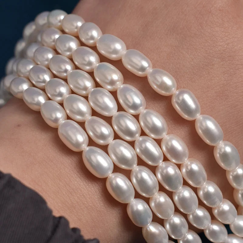 6*9mm Freshwater Pearl Baroque Long Meter Shaped Loose Beads