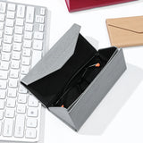 Wood Grain Glasses Case Strong Magnet Triangle Folds Glass Box PU Waterproof