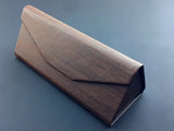Wood Grain Glasses Case Strong Magnet Triangle Folds Glass Box PU Waterproof