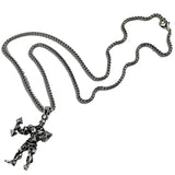Strong Man Dumbbell Fitness Pendant Necklace Men Jewelry