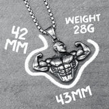 Fitness Biceps Pendant Necklace Stainless Steel Bodybuilding Chain