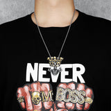 Fitness Biceps Pendant Necklace Stainless Steel Bodybuilding Chain